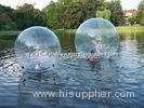 Large Clear Floating Inflatable Walk On Water Ball On Lake / Aqua Zorbing Ball