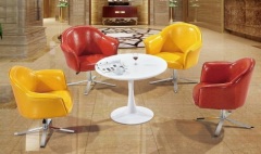 PU leather leisure meeting arm chair/PU leather coffee swivel leather chair furniture