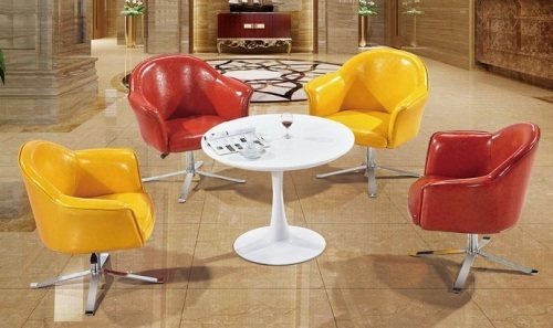 PU leather leisure meeting arm chair/PU leather coffee swivel leather chair furniture