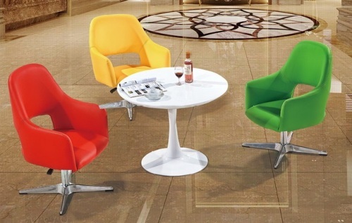 PU leather swivel meeting arm chair/PU leather swivel coffee arm chair furniture