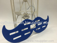 Fashion mustache design dark blue velvet scarf hanger made by ABS plastic