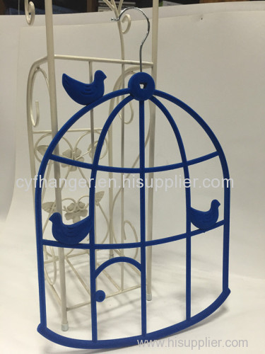 Stylish birdcage design green velvet scarf organizer non-slip space saver