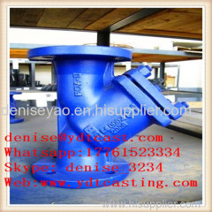 ductile iron y filter for water and oil medium temperature