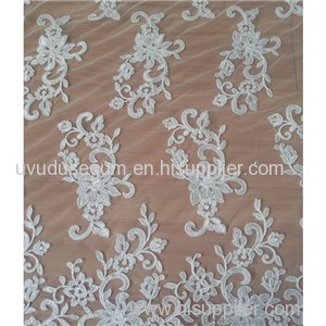 W9004 White Bridal Lace Fabric With Thread (W9004)