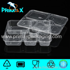 Six compartment microwave plastic food containers