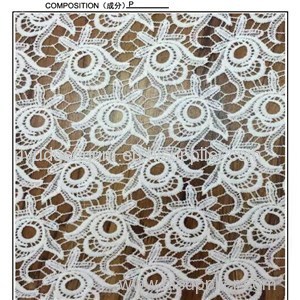 Polyester Off White Chemical Embroidery Fabric (S1058)