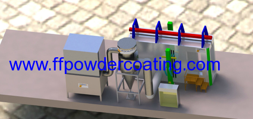 Mono cyclone powder coating PVC booth
