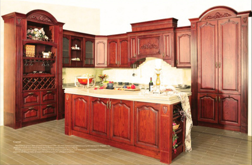 America Style Solid Wood Kitchen Cabinet (BR-SA01)