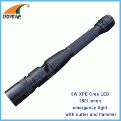 5W XPG Cree Led flashlight Led emergency flashlight with cutter and hammer heavy duty outdoor working light