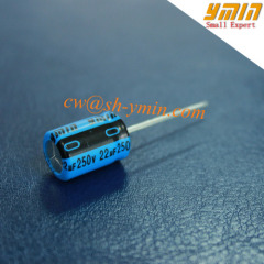 250V 22uF Capacitor 130C Radial Electrolytic Capacitor for Smart Wifi Power Sockets RoHS Compliant