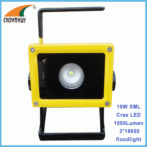 10W XML T6 Cree Led floodlight 3*18650 Lithium rechargeable Led working lamp 1000Lumen high power spot light