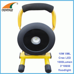 10W XML T6 Cree Led floodlight 3*18650 Lithium rechargeable Led working lamp 1000Lumen high power spot light