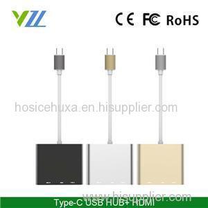 3 Port USB C Extender Hub 3 In 1 Hi-Speed PD2.0 Type C HDMI 1.4B USB 3.1 Hub