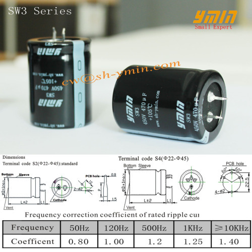 E-car Charging Post Electrolytic Capacitor Snap in Electrolytic Capacitor for E-car Charging Piles and E-car Charger