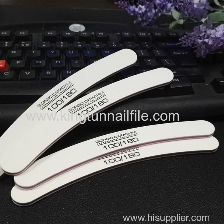 white curved nail file emery board manufacture