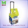 4C Printing Paper Cardboard Trolley Box With Plastic Bar For Advertising