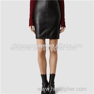 Women''s Wrap Leather Skirt