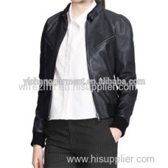 Bomber Jacket For Women Snap Button Collar