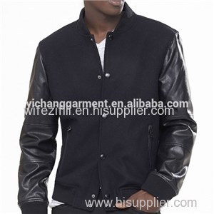 Men''s Real Lamb Leather Varsity Baseball Jacket