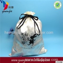 Satin Shoes Bag With Printed Logo