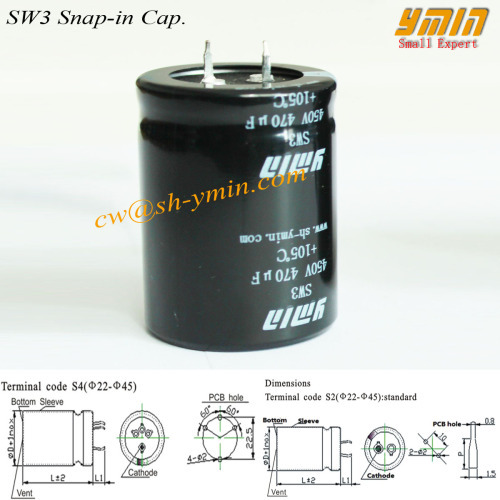 Standard Snap in Electrolytic Capacitor for GETC-EVDC RoHS Compliant