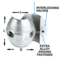 Anode for shaft in zinc+al