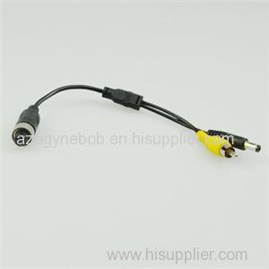 BR-AY20F 4P Female Connector To 1 Male RCA & Male DC Connector