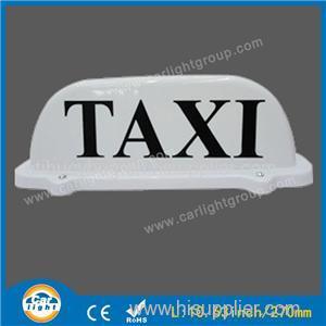 White Taxi Top Sign