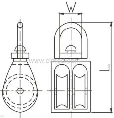 ZINC ALLOY DOUBLE SWIVEL PULLEY