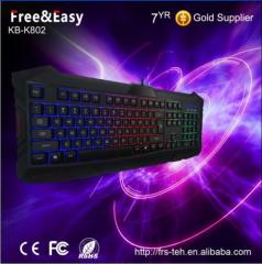 high quality computer accessory wired rainbow led light gaming keyboard