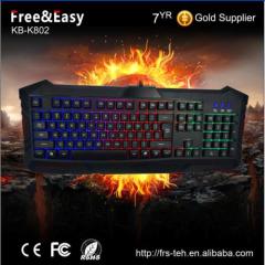 high quality computer accessory wired rainbow led light gaming keyboard