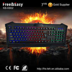 high quality computer accessory wired rainbow led light gaming keyboard