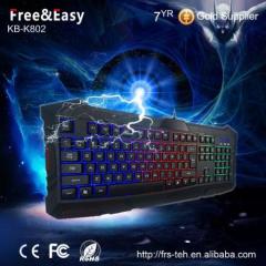 high quality computer accessory wired rainbow led light gaming keyboard