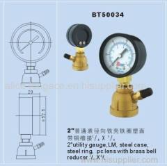 pressure gauge with brass bell reducer