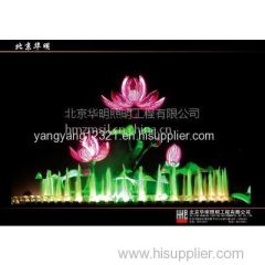 Large lotus landscape lamp