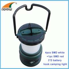 SMD 200Lumen working light hook portable lamp outdoor camping lantern 3*D battery red flashing LED warning light