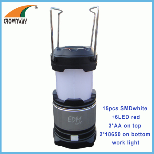 SMD high power work light red flashing warning camping lantern USB plug for mobile recharging 18650 battery work light