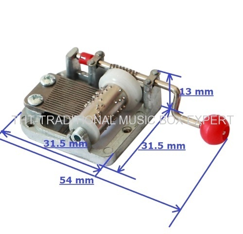 MINIATURE 18 NOTE HAND CRANK MUSICAL MOVEMENT