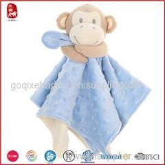 Baby Bib With Blue And Brown Monkey