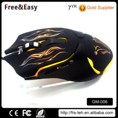 Led light cheap optical wired usb 6D ergonomic gaming mouse