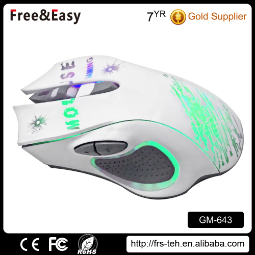 Colorful led backlit 2400 DPI wired gaming mouse for PC