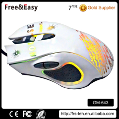 Colorful led backlit 2400 DPI wired gaming mouse for PC