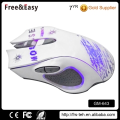 Colorful led backlit 2400 DPI wired gaming mouse for PC