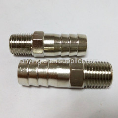 Chrome-plated brass hose pipe nipple threaded barb fitting