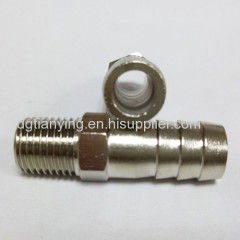 Chrome-plated brass hose pipe nipple threaded barb fitting