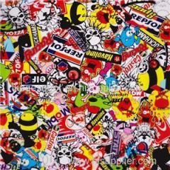 Sticker Bomb Cartoon Skulls Pattern Water Transfer Printing Hydro Graphics Film GWAS001