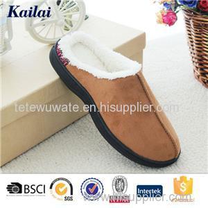 Suede Fabric Adult Slipper