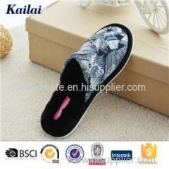 Printing Micro Velvet Flat Slipper