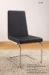 Brushed Stainless Steel Faux Leather Dining Chairs With Black Pu Leather