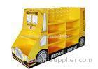 Cookies Promoting Cardboard Display Rack School Bus Shaped UV Coated